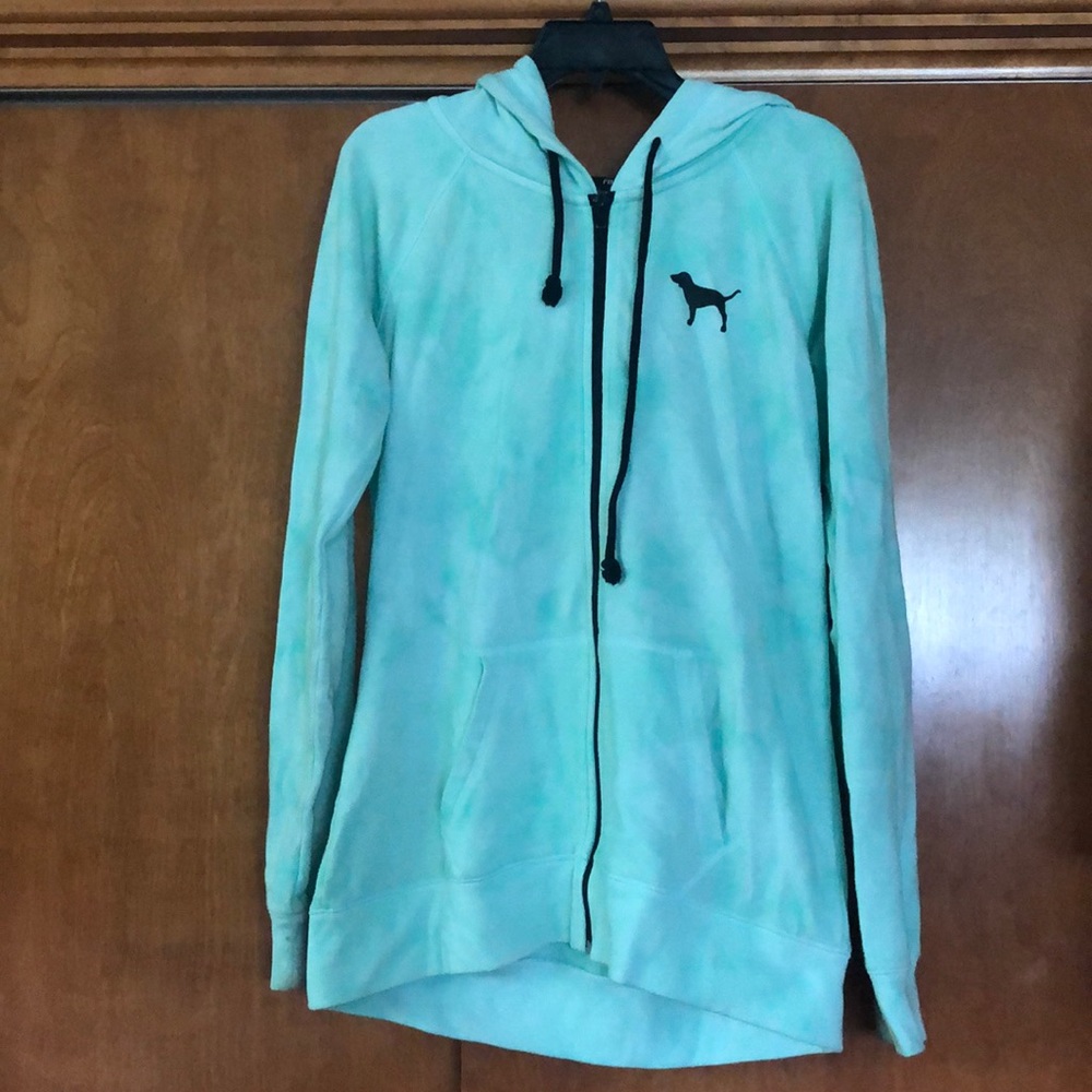 Pink zip-up long hoodie